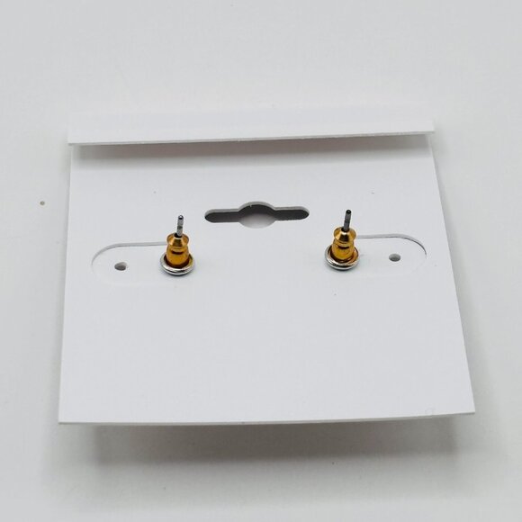 Lori’s Gifts Sensitive Ears Gold Tone Glitter Inlay Hoop Earrings Hypoallergenic - Picture 4 of 4